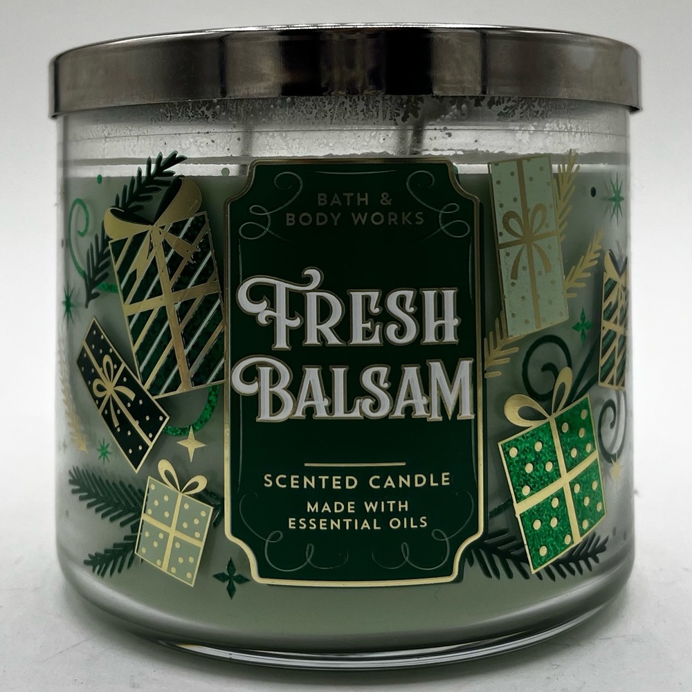 Bath & Body Works Fresh Balsam 3-Wick Candle 14.5 oz Scented Wax Large OOP